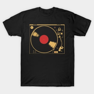 Turntable Vinyl Record Analog Record Music Producer Vintage Music Graphic T-Shirt